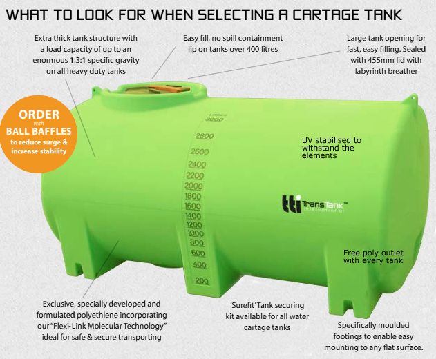 TTi water cartage tank features